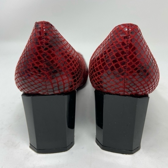 Stuart Weitzman Red And Black Block Heel Pumps, Women’s size 6C - Picture 8 of 13
